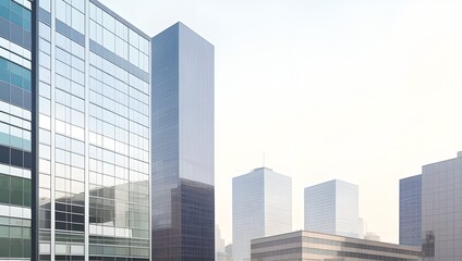 Obraz na płótnie Canvas Business office building exterior with cityscape, generative ai