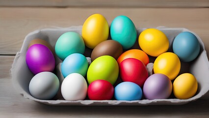 Fototapeta na wymiar Lots of colorful Easter eggs, pattern, background, illustration