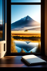 Beautiful landscape through the window