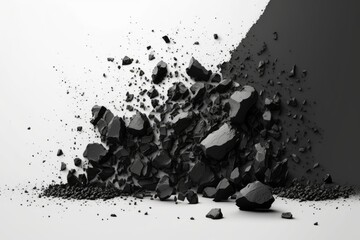 monochromatic pile of stones in a natural setting. Generative AI