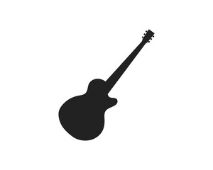 guitar logo vector icon black