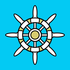 ship rudder design used as logo, icon