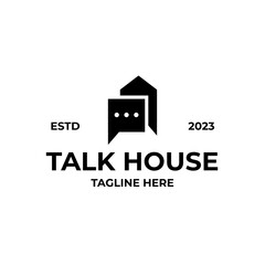 Fototapeta premium Vector talk or chat house logo design concept illustration idea
