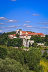 Beautiful historic monastery on the Vistula River in Poland. Benedictine abbey in Tyniec near Krakow, Poland.