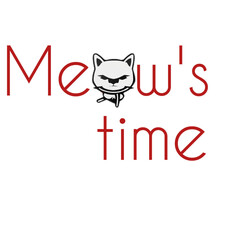 Meow's time sticker and t-shirt design