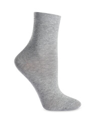 One light grey sock isolated on white
