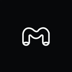 m logo design initial simple line art