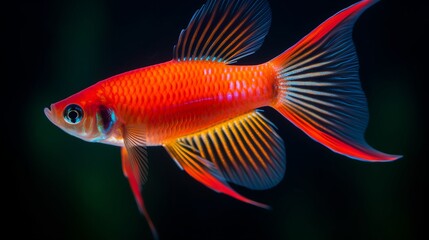 Stunning Swordtail Fish Displaying Vibrant Colors