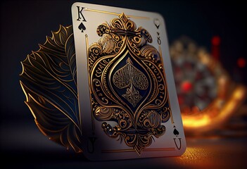 casino cards poker balckjack baccarat oline casino mobile 3d render 3d rendering illustration. Generative AI - obrazy, fototapety, plakaty