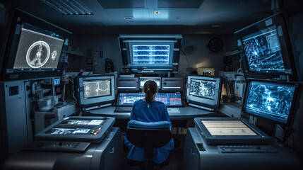 Obraz premium Revolutionizing Healthcare: Futuristic High-Tech Medical Treatment and the Expertise of Top Doctors, Captured by Generative AI Technology