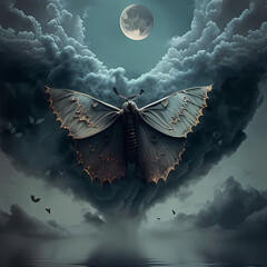 butterfly in the moonlight , generative ai