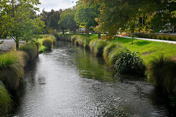 The Avon River in Autumn, Christchurch, New Zealand
