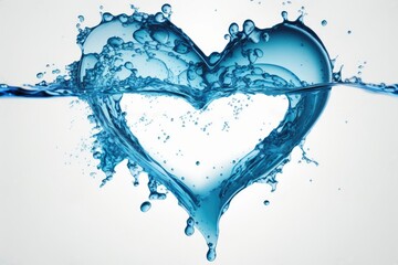 Fototapeta na wymiar heart-shaped water splash. Generative AI