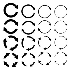 Circular arrows. Round shape. Vector illustration.