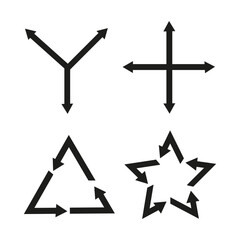 Doodle arrow shapes. Character design. Design element. Hand up. Vector illustration.