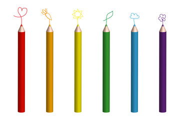 3d pencils, great design for any purposes. Simple pencil drawing. Vector illustration.