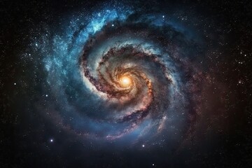 Spiral Galaxy with Stars in the Backgroun. Generative AI