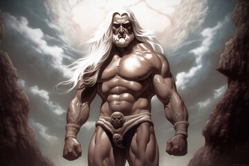 Fototapeta na wymiar Zeus king of olimpus epic illustration