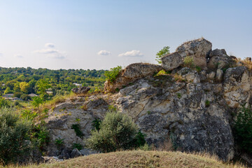 Wild rocky and mountainous nature of Eastern Europe. Landscape background