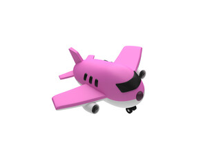 Preparations for a happy journey away. Airplane, ticket,
luggage bag, passport, etc. 3d rendering