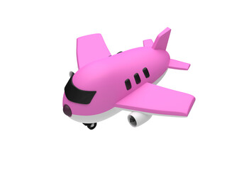 Preparations for a happy journey away. Airplane, ticket,
luggage bag, passport, etc. 3d rendering