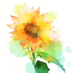 Watercolor Style Sunflowers with Generative AI