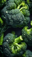 Fresh Broccolies illustration. Generative AI