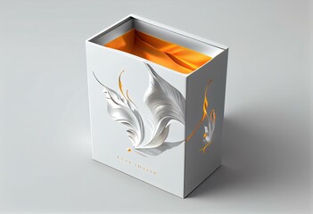 3d render illustration cigarettes box mock up isolated on white background. Generative AI