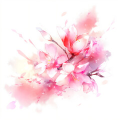 Watercolor style cherry blossoms with Generative AI