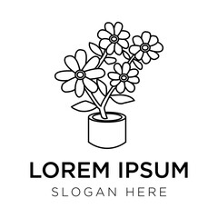 plant flower logo vector illustration isolated on white background