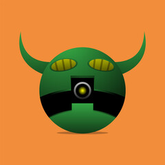 ball shape monster vector illustration.