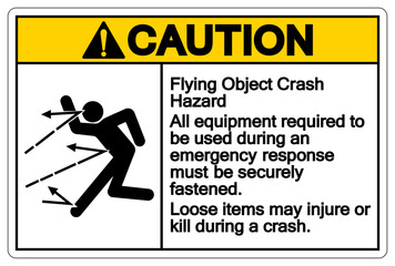 Caution Flying Object Crash Hazard Symbol Sign ,Vector Illustration, Isolate On White Background Label. EPS10
