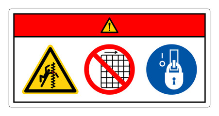 Danger Exposed Rotating Parts Will Cause Service Injury Or Death Do Not Remove Guard Symbol Sign, Vector Illustration, Isolate On White Background Label .EPS10