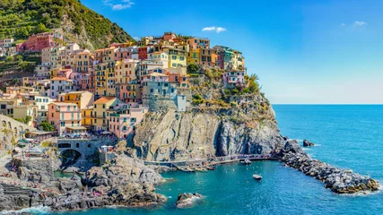Tuinposter The Coastal Village of Cinque Terre at Italy © Fei
