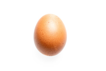brown chicken egg isolated on white background