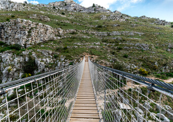 Matera, Tibetan bridge over the Gravina stream