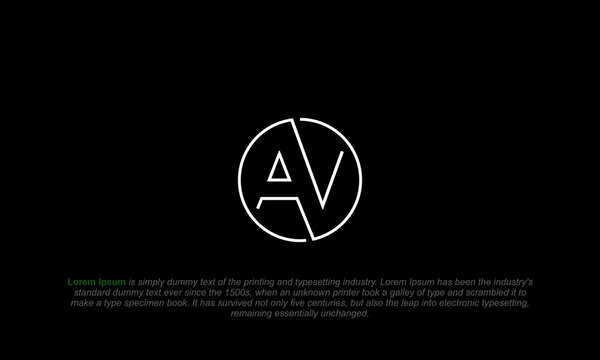 AV logo. simple, minimalist monogram AV
