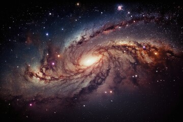 Obraz na płótnie Canvas spiral galaxy with stars in the background. Generative AI