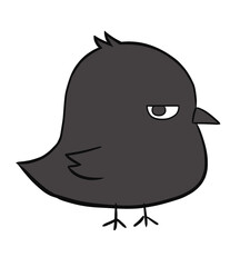 目つきの悪いカラス　左向き