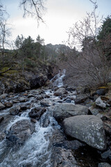 Waterfall in the Comapedrosa Natural Park in Arinsal, La Massana, Andorra.