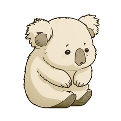 Obraz premium Cute Koala Illustration, Cartoon Sticker. PNG. AI Generative