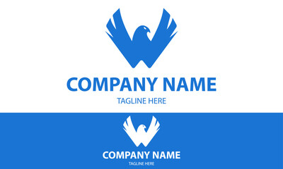 Blue Color Fast Letter W Logo Design