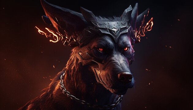 hellbound, digital art illustration, Generative AI