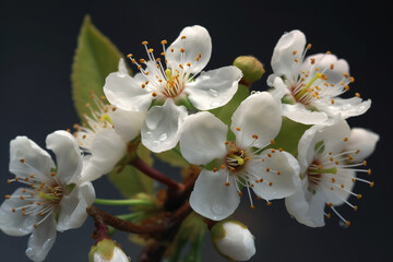 A close up of a flower with the word cherry on it