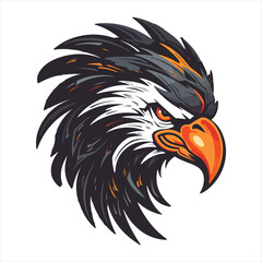 Furious eagle sport vector logo concept isolated on white background. Web infographic. Premium quality wild bird t-shirt tee print illustration.
