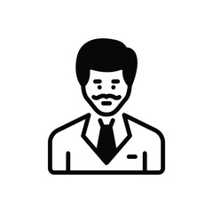 Black solid icon for mr occupation 