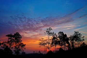 Morning Sky Minimalistic Background Illustration. Generative AI