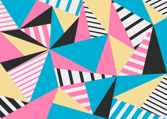 Abstract background with colorful geometric triangle and stripe pattern
