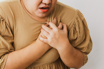 Obese women have obesity, dangerous conditions, risk many diseases have sudden heart attack. And...