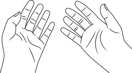 Outline of hands in the air